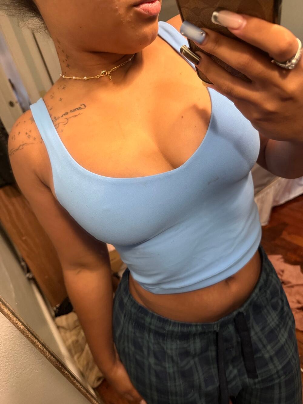 Blue Lululemon workout top